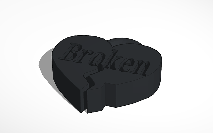 3D design Linn-Broken Heart Keychain - Tinkercad