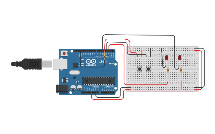 Circuit design Arduino Switch Code LOW and HIGH - Tinkercad