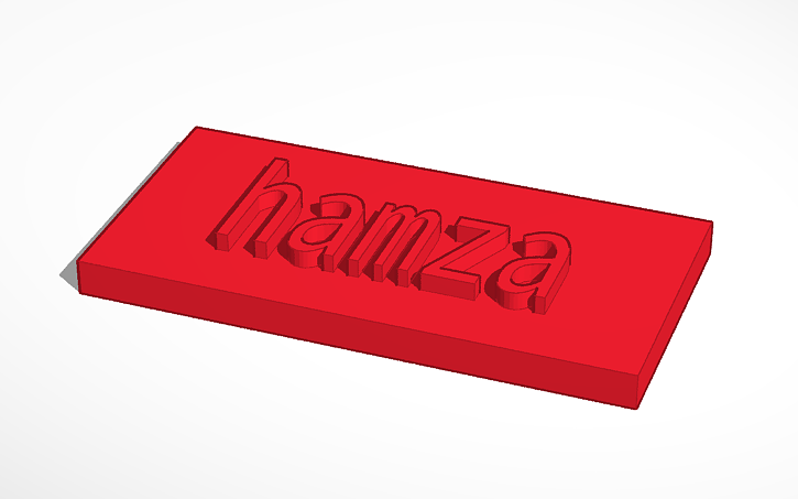 3D design hamza klas LV1B naambordje - Tinkercad