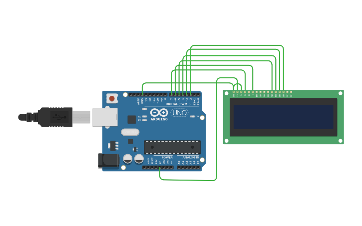 Circuit design LiquidCrystal arduino custom characters - Tinkercad