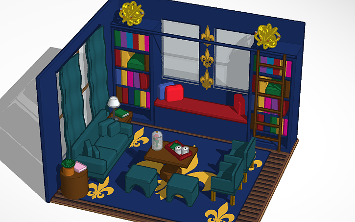 3D design Home Library Collab - Tinkercad