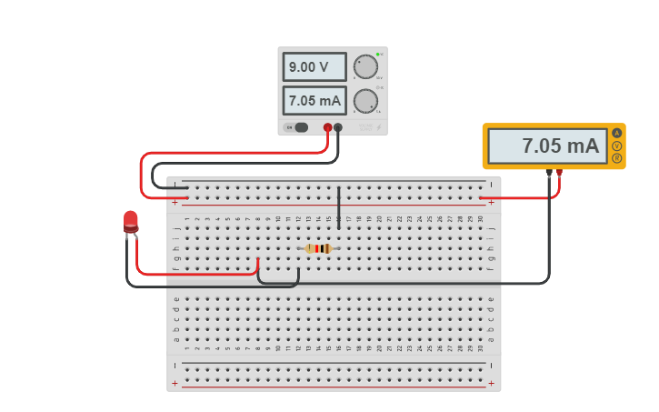 Circuit design LED - Tinkercad