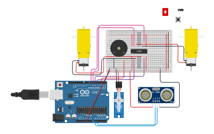 Circuit design RC CAR BREADBOARD - Tinkercad