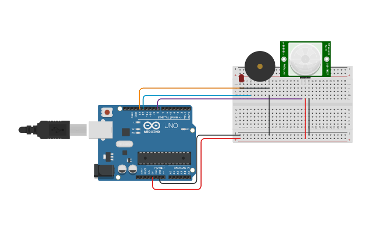 Circuit design S3:Security system using arduino - Tinkercad