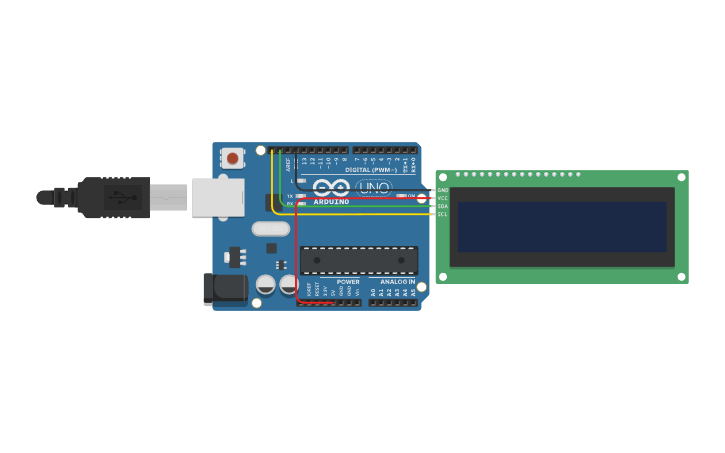Circuit design LCD - Tinkercad