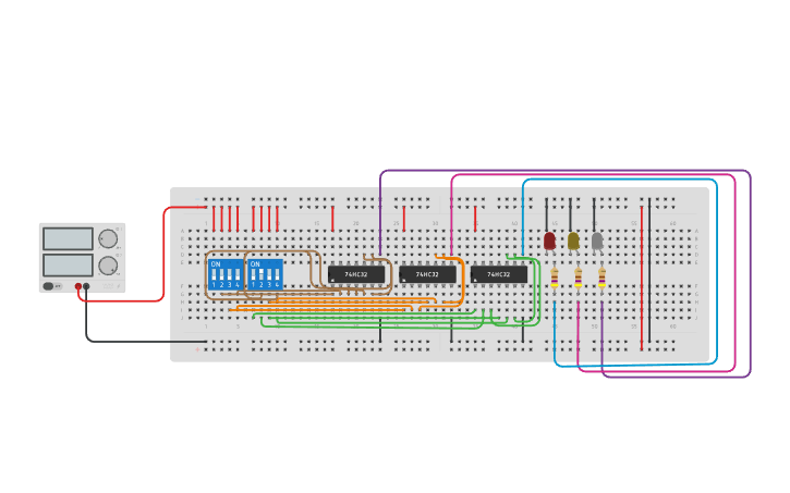 Circuit design 8 to 3 Encoder - Valdez - Tinkercad