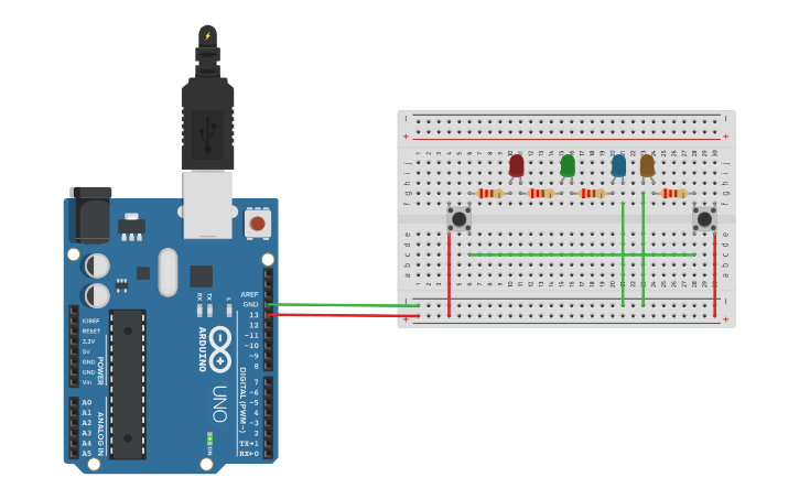 Circuit design Series connection with pushbutton and Arduino board ...