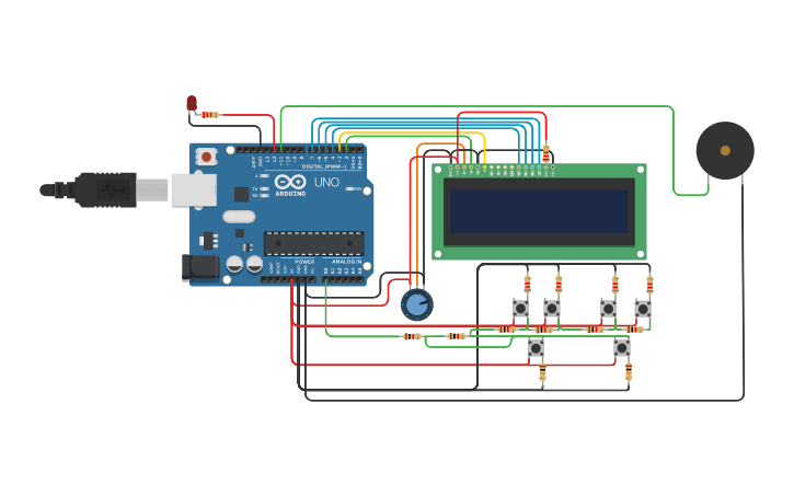 Circuit design LCD Display + Arduino - Tinkercad