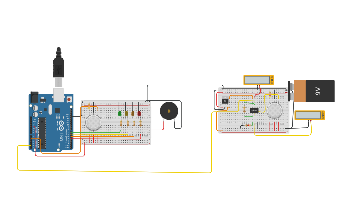 Circuit design Gas sensor Arduino - Tinkercad
