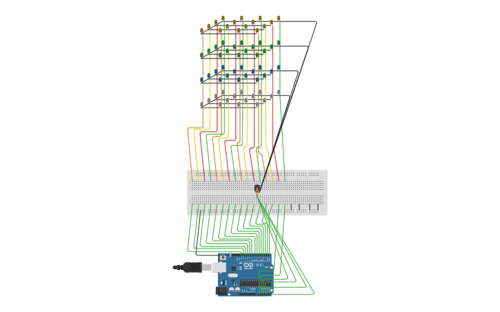 Circuit design Cubo de led 4x4x4 - Tinkercad