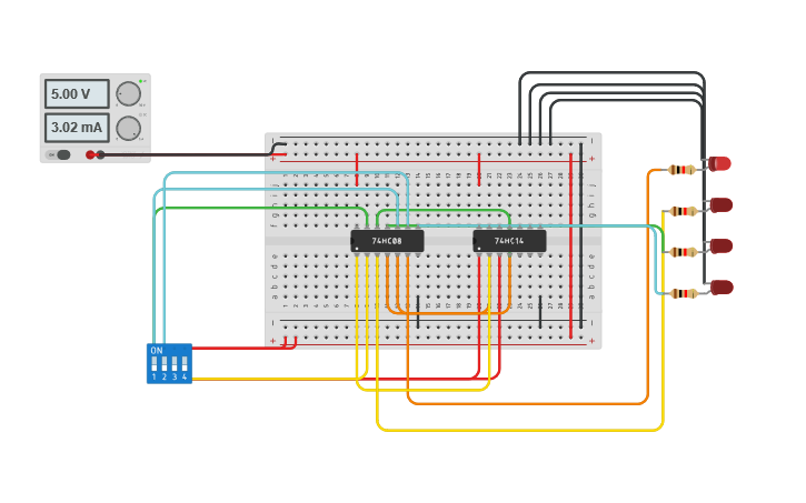 Circuit design 2X4 DECODER - Tinkercad