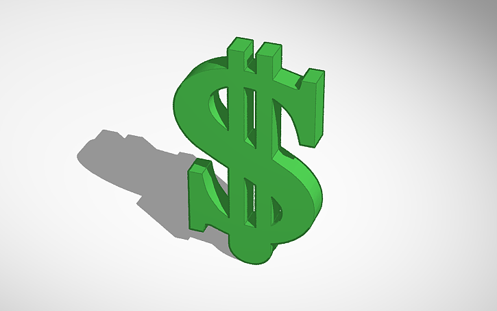 3D design Money Sign - Tinkercad