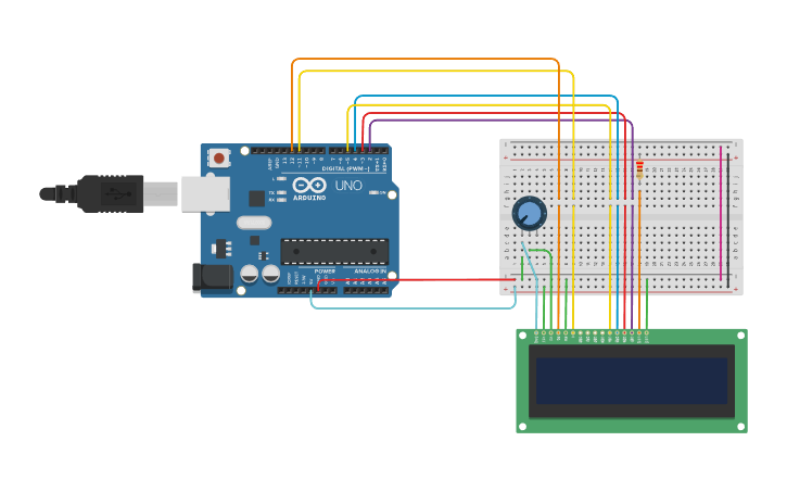 Circuit design ARDUINO CON LCD - Tinkercad