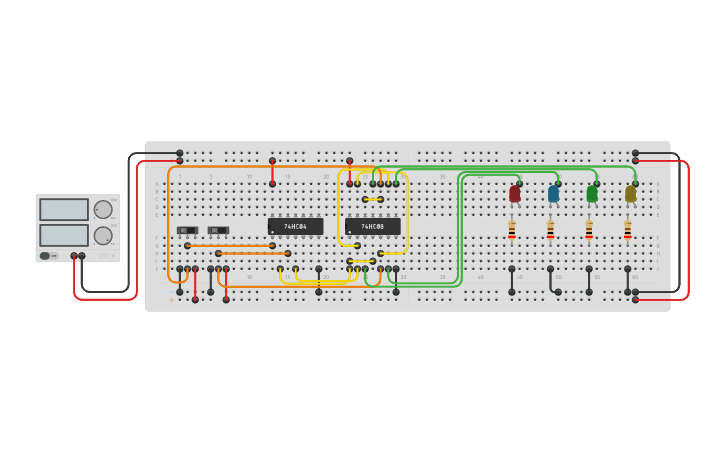 Circuit design 2-to-4 Line Decoder - Tinkercad