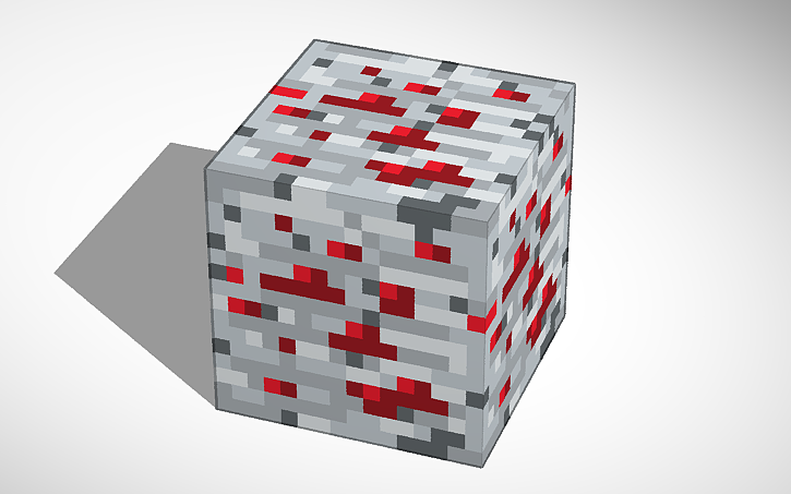 3D design minecraft Redstone ore - Tinkercad