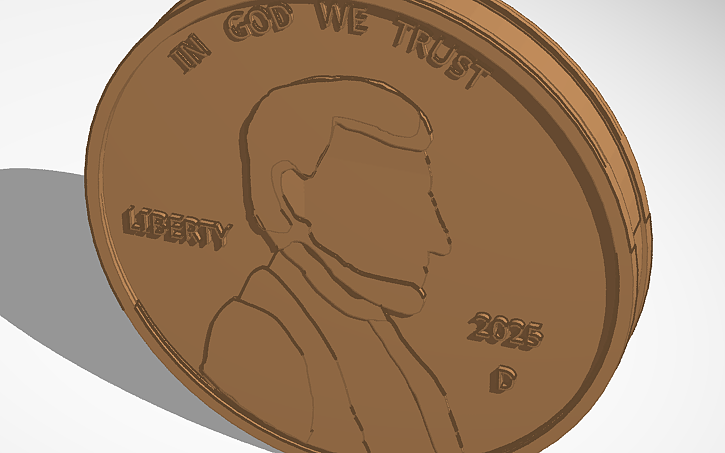 3D design A penny - Tinkercad