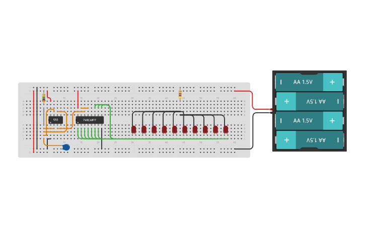 Circuit design Led Chaser - Tinkercad