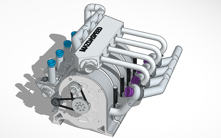 3D design Mazda 26B rotary engine - Tinkercad