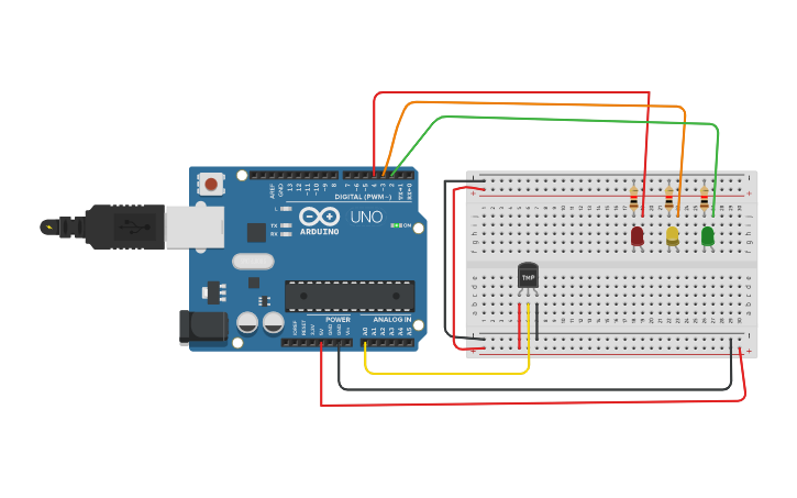 Circuit design DHT - Tinkercad