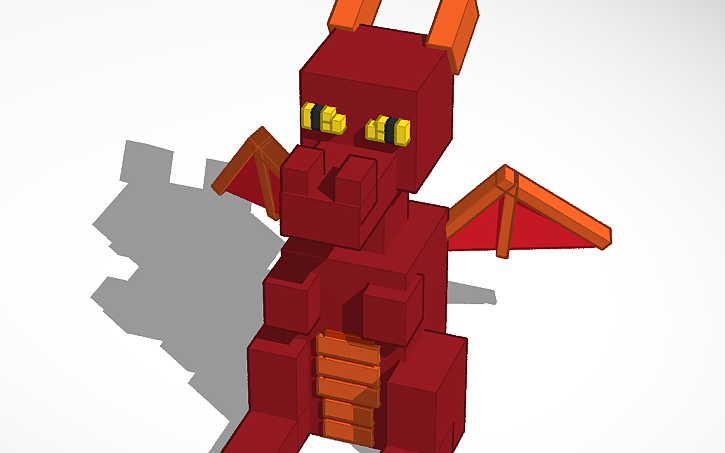 3D design Minecraft Red Dragon - Tinkercad