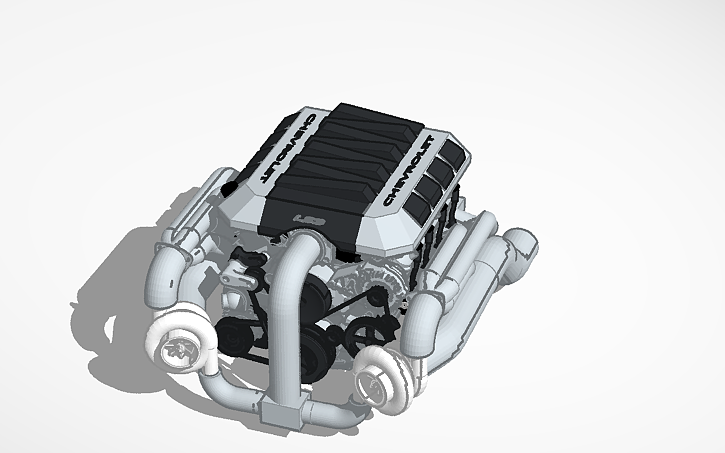 3D design GM 6.2L LS3 Twin-Turbo - Tinkercad