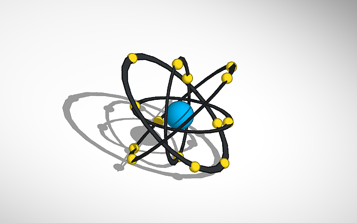 3D design Modelo Atômico de Rutherford - Tinkercad