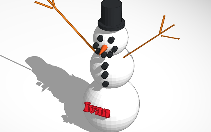 3D design snowman GIANT - Tinkercad