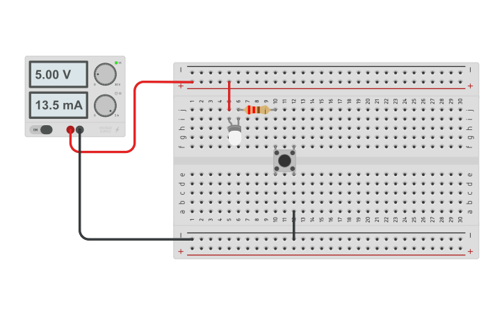 Circuit design Aula # 1 Protoboard - Tinkercad