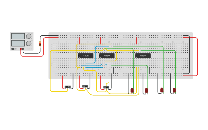 Circuit design 2 to 4 Decoder - Tinkercad
