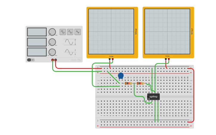 Circuit design Inverting high pass filter - Tinkercad
