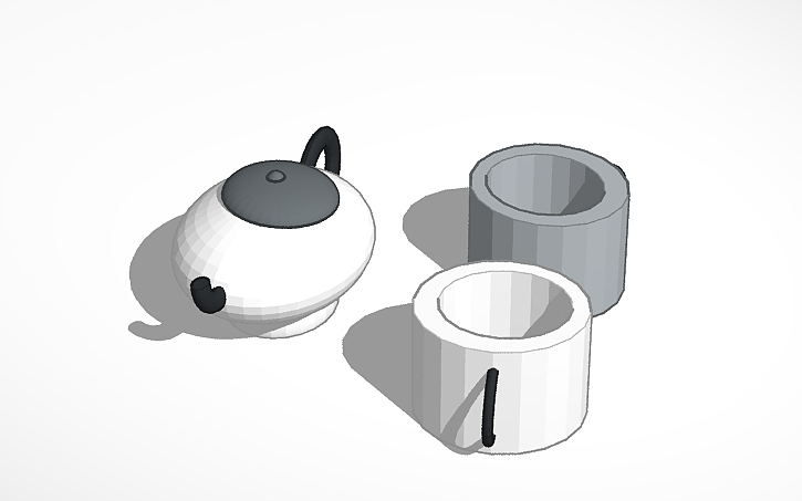 3D design Tea Set - Tinkercad