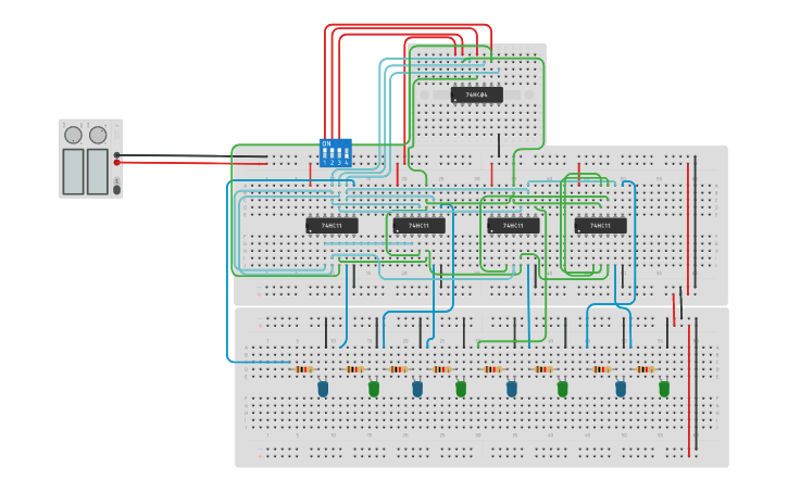 Circuit design 3-to-8 Decoder - Tinkercad