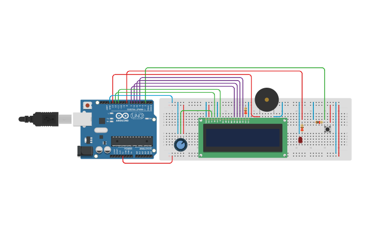 Circuit design Morse Code - Tinkercad