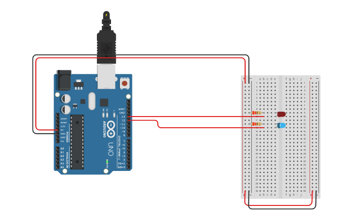Circuit design Basic LED Circuit - Tinkercad