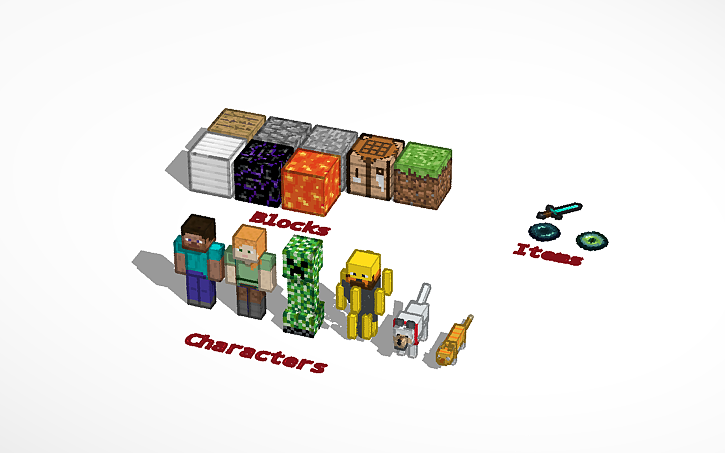 Minecraft Solidworks 3D design Minecraft blocks / others - Tinkercad