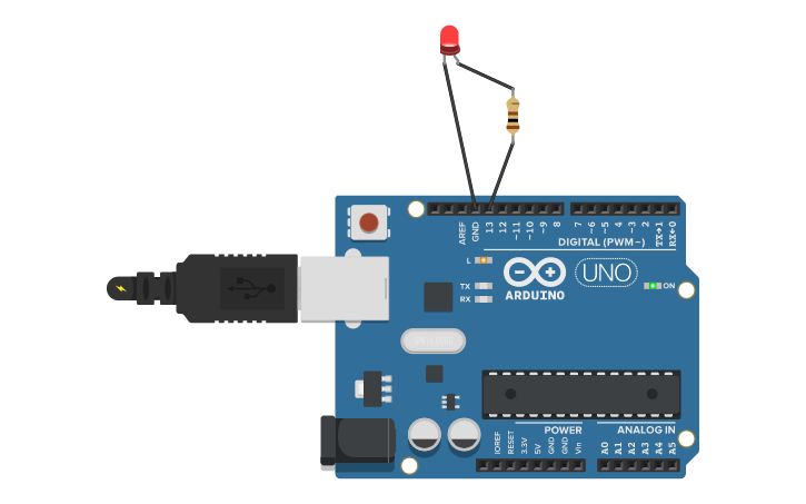 Circuit design LED Blinking - Tinkercad