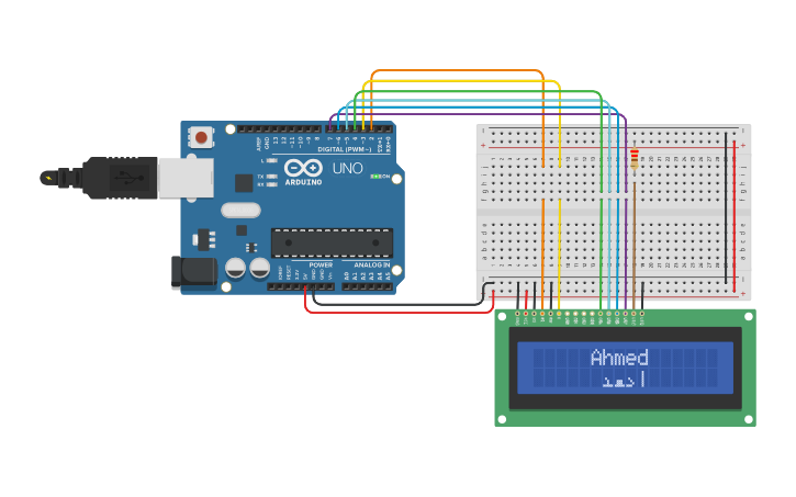 Circuit design Arabic LCD - Tinkercad