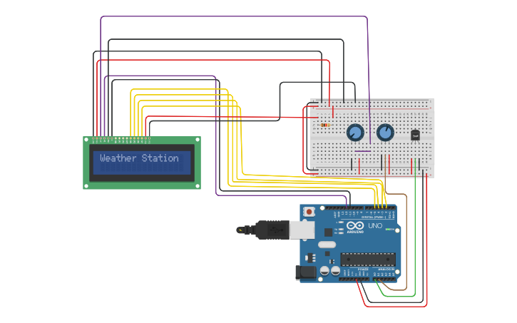 Circuit design WEATHER STATION USING ARDUINO - Tinkercad