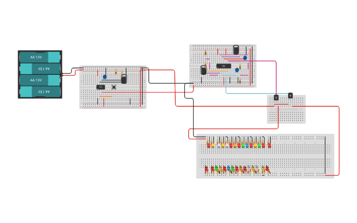 Circuit design Double no-arduino christmas ligths - Tinkercad