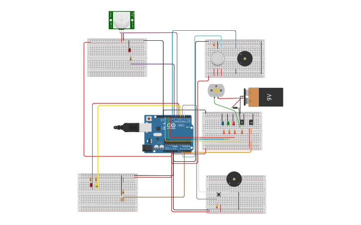 Circuit design 5 SENSORES EVA 3 IOT - Tinkercad