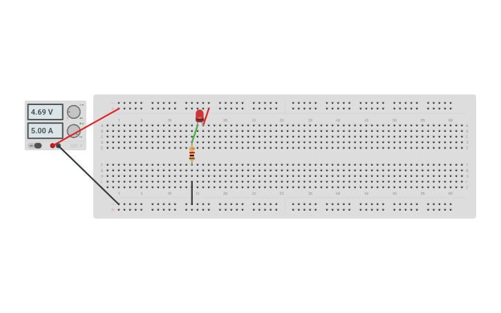 Circuit design LED Work - Tinkercad