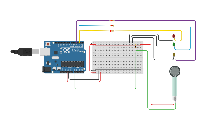 Rotational Force Sensor Arduino Circuit design Arduino Force Sensor - Tinkercad