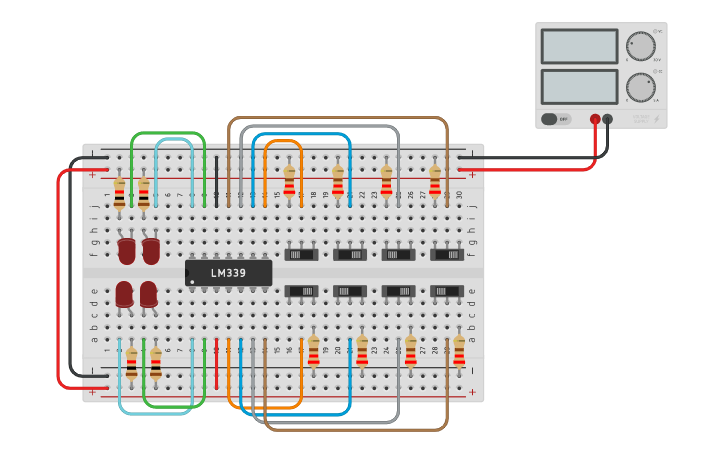 Circuit design Comparador LM339 - Tinkercad