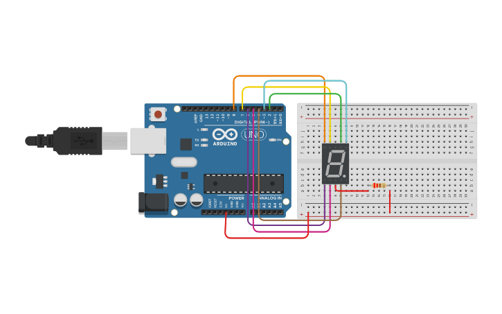 Circuit design 7 Segmentos - Tinkercad