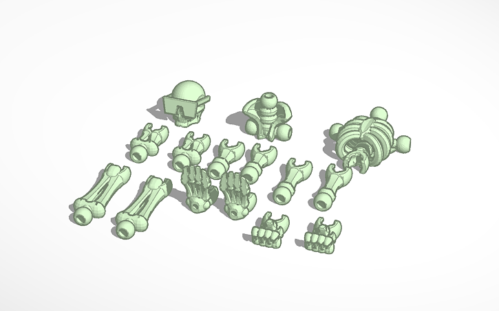 3D design skeleton with movable joints - Tinkercad