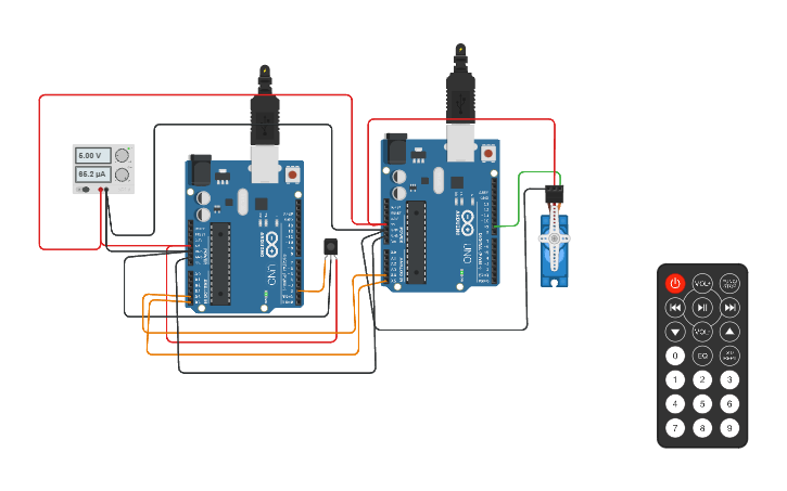 Circuit design Remote Controlled Solar System - Tinkercad