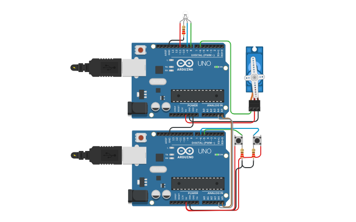 Circuit design Assignment 10 Level 4 Master/Slave - Tinkercad