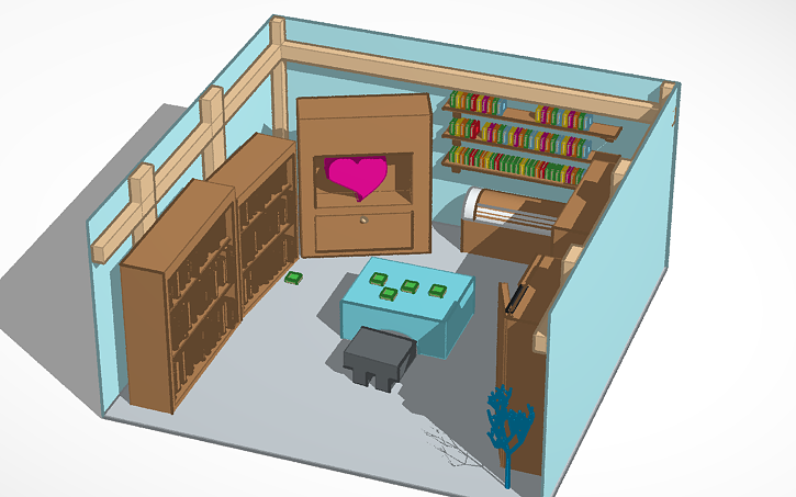3D design Library Scene - Tinkercad