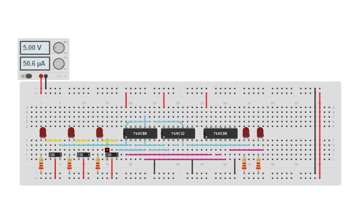 Circuit design Full Adder - Tinkercad