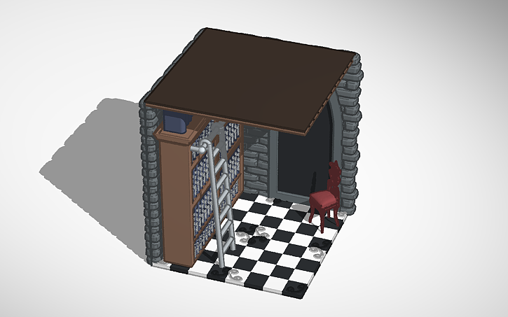 3D design Booknook library - Tinkercad